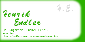 henrik endler business card